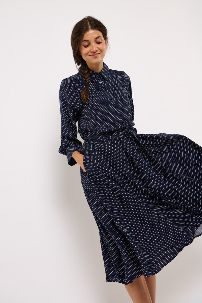 Tolsing Madeleine Dress / Navy Dots