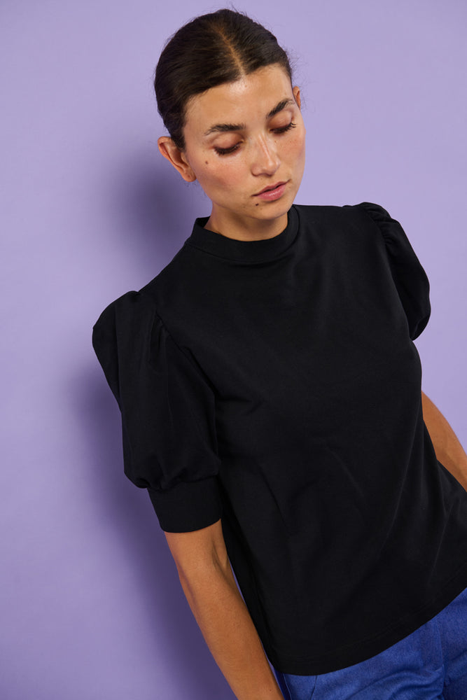 Sophia Lee Magda Puff Blouse / Black organic