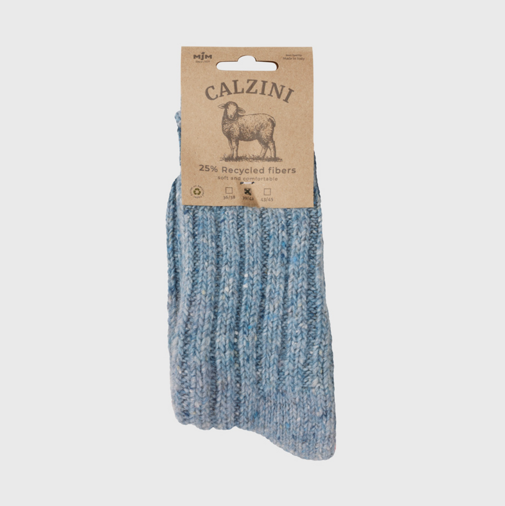 MJM Calzini Socks Rib Soft Wool Mix / Light Blue