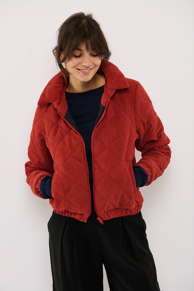 Tolsing Thilde Bomber Jacket / Dusty Red velvet ( Water Resistant)