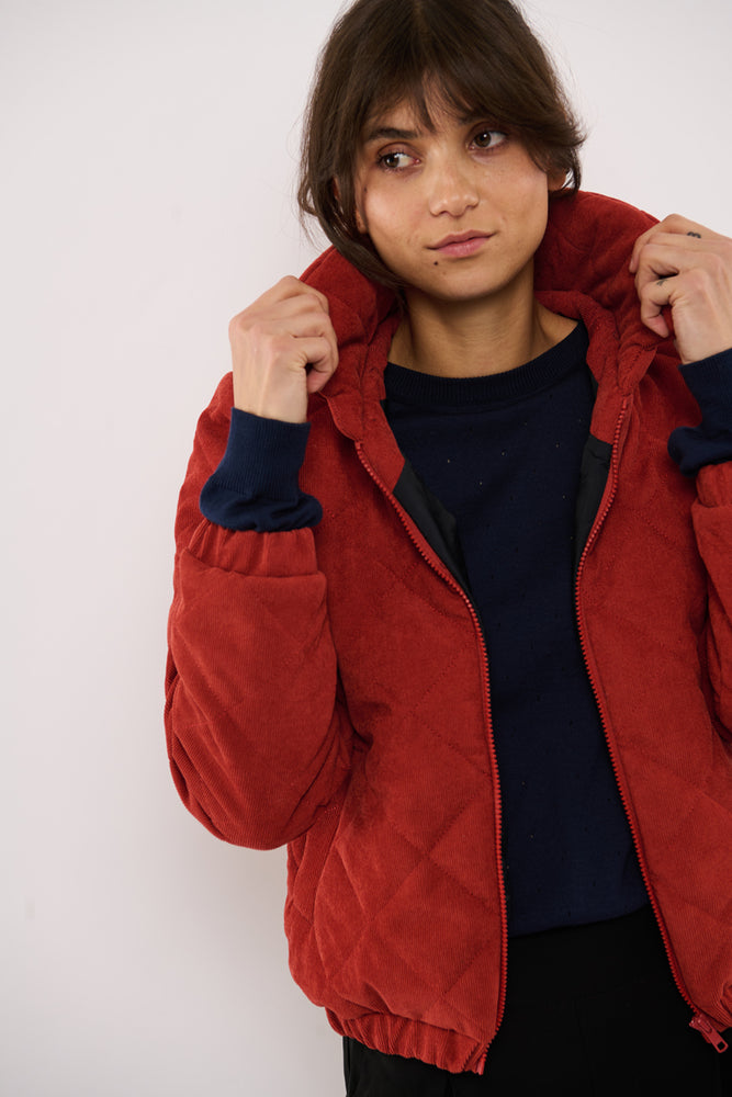 Tolsing Thilde Bomber Jacket / Dusty Red velvet ( Water Resistant)