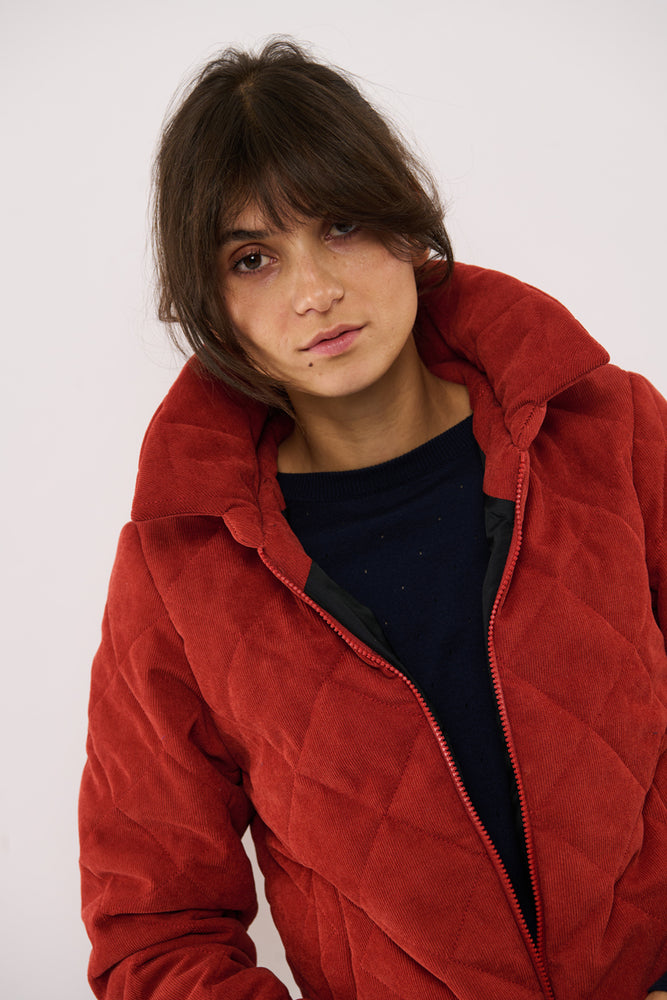 Tolsing Thilde Bomber Jacket / Dusty Red velvet ( Water Resistant)